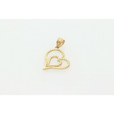 10 Karat Gold Heart Diamond Cut Charm 10 Karat Gold Heart Diamond Cut Charm