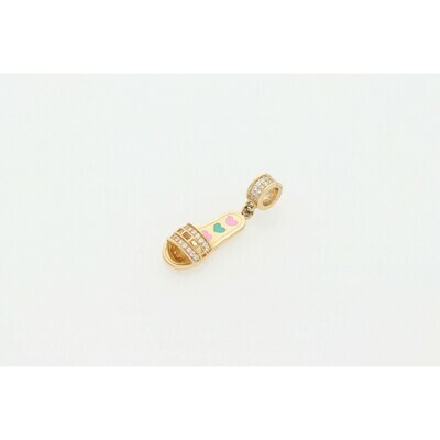 14 Karat Gold & Zirconium Sandal Charm 14 Karat Gold & Zirconium Sandal Charm