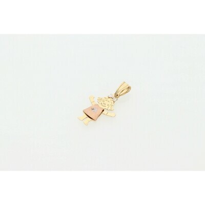 14 karat Gold Girl Three Tone Charm W: 1.2g ~ 14 karat Gold Girl Three Tone Charm W: 1.2g ~