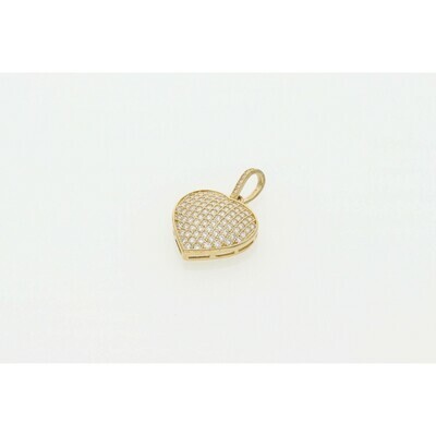 10 karat Gold and CZ Heart Charm W: 2.7 10 karat Gold and CZ Heart Charm W: 2.7