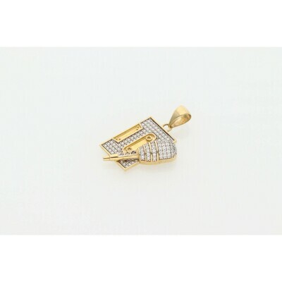 10 Karat Gold & Zirconium Cassette Charm 10 Karat Gold & Zirconium Cassette Charm