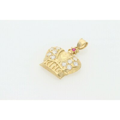 10 karat Gold & Zirconium Crown King Charm