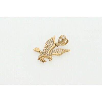 10 Karat Gold & Zirconium Eagle Charm 10 Karat Gold & Zirconium Eagle Charm