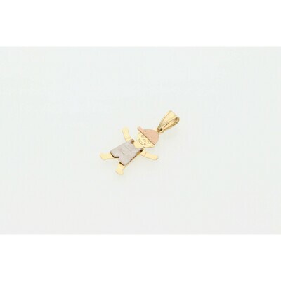 14 karat Gold Boy Three Tone Charm W: 1.4g ~ 14 karat Gold Boy Three Tone Charm W: 1.4g ~