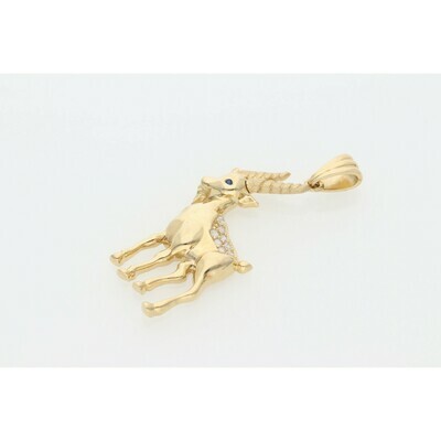 14 Karat Gold & Zirconium Capricorn Charm 14 Karat Gold & Zirconium Capricorn Charm