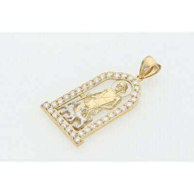 10 Karat Gold & Cz St. Lazarus House Charm W: 6.5 ~ 10 Karat Gold & Cz St. Lazarus House Charm W: 6.5 ~