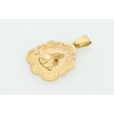 10 Karat Gold & Zc Santa Barbara Medal Charm W: 9.0 ~ 10 Karat Gold & Zc Santa Barbara Medal Charm W: 9.0 ~