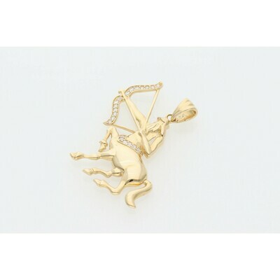 14 Karat Gold & Zirconium Sagittarius Charm 14 Karat Gold & Zirconium Sagittarius Charm