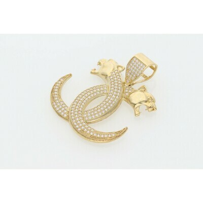 10 Karat Gold & Zirconium Two Panthers 10 Karat Gold & Zirconium Two Panthers