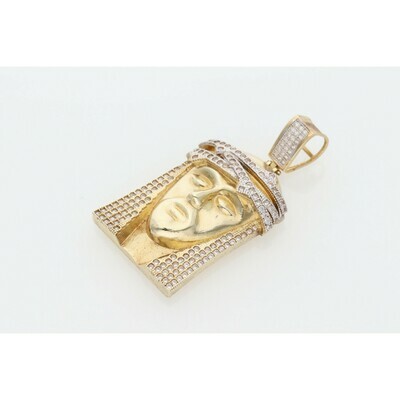 10 Karat Gold & Zirconium Jesus Face Charm 10 Karat Gold & Zirconium Jesus Face Charm