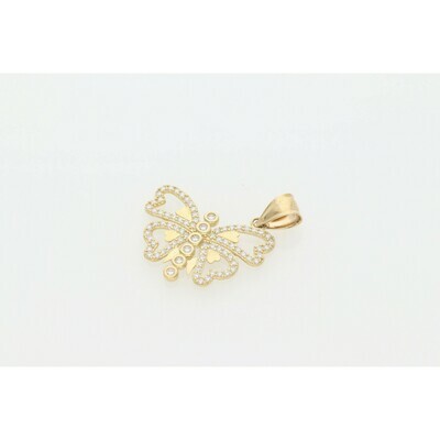 10 karat Gold & CZ Butterfly Charm W: 2.8 ~ 10 karat Gold & CZ Butterfly Charm W: 2.8 ~