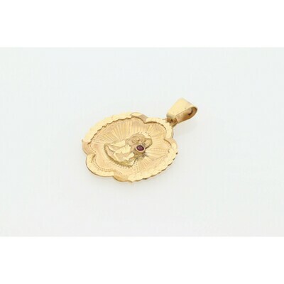 10 Karat Gold & Zirconium St. Barbara Medal 10 Karat Gold & Zirconium St. Barbara Medal