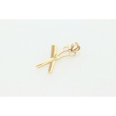 14 karat Gold Scissors and comb Charm W: 2.3g ~ 14 karat Gold Scissors and comb Charm W: 2.3g ~