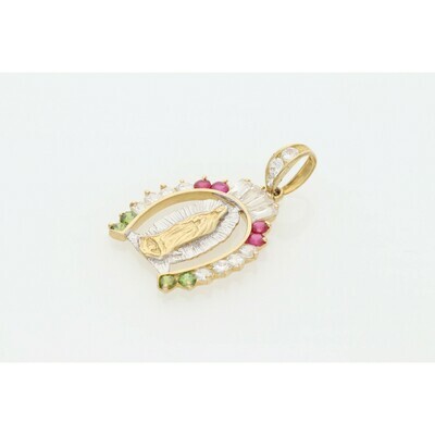 10 Karat Gold & Zirconium Guadalupe Virgin Charm 10 Karat Gold & Zirconium Guadalupe Virgin Charm