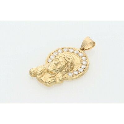 10 Karat Gold & Zirconium Jesus Face Charm 10 Karat Gold & Zirconium Jesus Face Charm