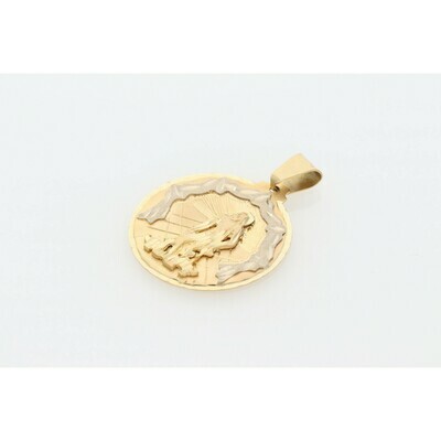 10 Karat Gold Two Tone St Lazaro medal 10 Karat Gold Two Tone St Lazaro medal