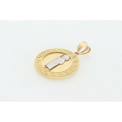 14 Karat Gold St. Judas Taddeo Two Tone Medal 14 Karat Gold St. Judas Taddeo Two Tone Medal