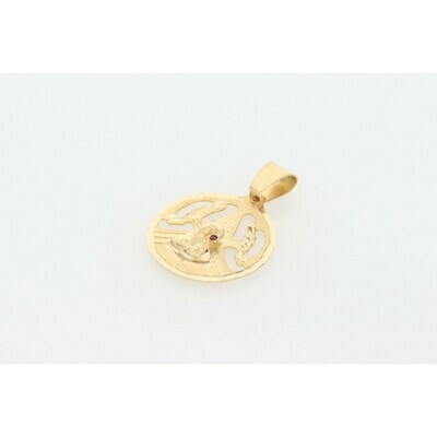 14 karat Gold & Zirconium St. Barbara Medal 14 karat Gold & Zirconium St. Barbara Medal