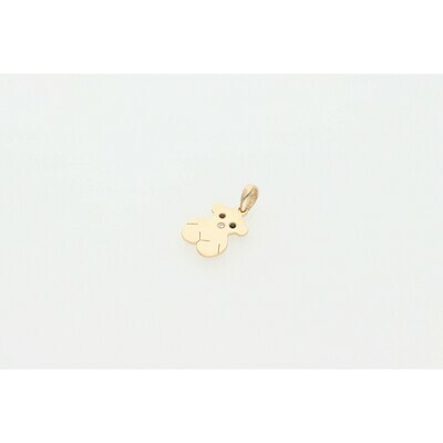 14 Karat Gold & Cz Fancy Teddy Bear Charm W: 1.2 ~ 14 Karat Gold & Cz Fancy Teddy Bear Charm W: 1.2 ~