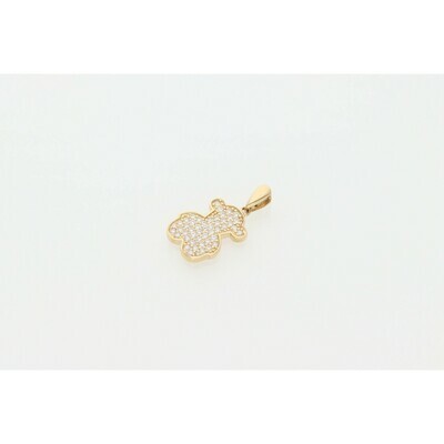 14 Karat Gold & Zirconium Fancy Teddy Bear Charm 14 Karat Gold & Zirconium Fancy Teddy Bear Charm