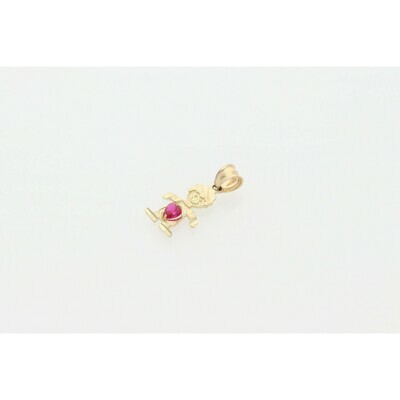 10 karat Gold & Zirconium Red Children Shape Charm 10 karat Gold & Zirconium Red Children Shape Charm