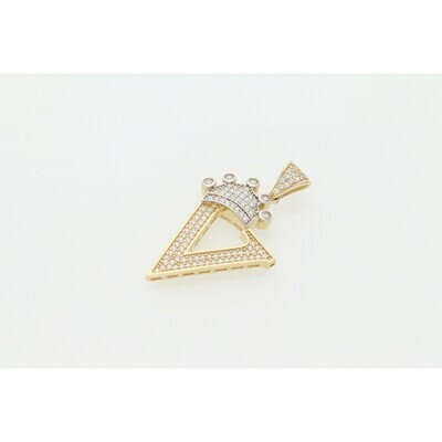 10 karat Gold & Cz Letter Crown Charm 10 karat Gold & Cz Letter Crown Charm
