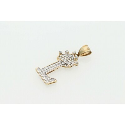 10 Karat Gold & Zirconium Crown Letter 10 Karat Gold & Zirconium Crown Letter