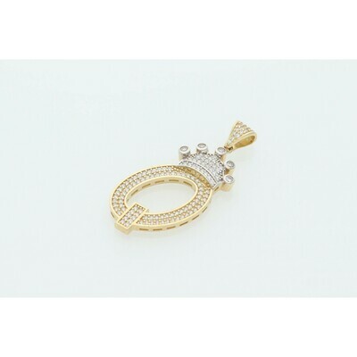 10 Karat Gold & Zirconium Crown Letter 10 Karat Gold & Zirconium Crown Letter