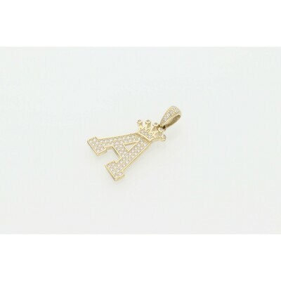 10 Karat Gold & Zirconium Crown Letter 10 Karat Gold & Zirconium Crown Letter