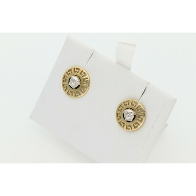 10 Karat Gold Maze Round Medusa Earrings 10 Karat Gold Maze Round Medusa Earrings