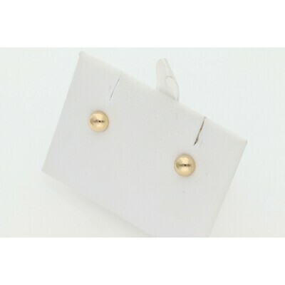 14 Karat Gold Xs Semi Ball Earring W: 0.4 ~ 14 Karat Gold Xs Semi Ball Earring W: 0.4 ~