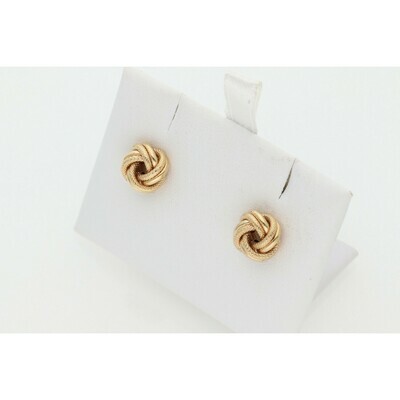 10 Karat Gold Textured Xs Knot Earrings W: 1.0 ~ 10 Karat Gold Textured Xs Knot Earrings W: 1.0 ~