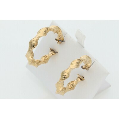 14 Karat Gold Fancy Hoops Earrings W: 3.3 ~ 14 Karat Gold Fancy Hoops Earrings W: 3.3 ~