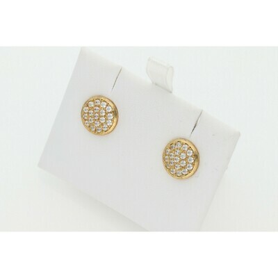 10 karat Gold & Zirconium Circle Earrings 10 karat Gold & Zirconium Circle Earrings