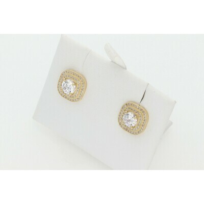 10 karat Gold & CZ Cir Earrings W: 3.6 10 karat Gold & CZ Cir Earrings W: 3.6