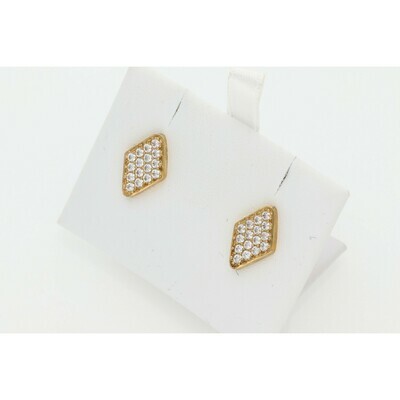 10 Karat Gold & Zirconium Rhombus Earrings 10 Karat Gold & Zirconium Rhombus Earrings