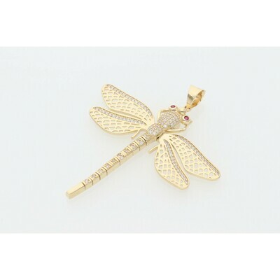 14 Karat Gold & Zirconium Flex Dragonfly Charm 14 Karat Gold & Zirconium Flex Dragonfly Charm