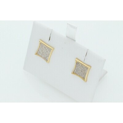 14 Karat Gold & Zirconium Square Earrings 14 Karat Gold & Zirconium Square Earrings