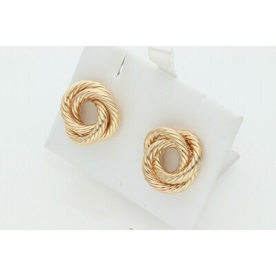 10 Karat Gold Triple Turned Knot Earrings 10 Karat Gold Triple Turned Knot Earrings