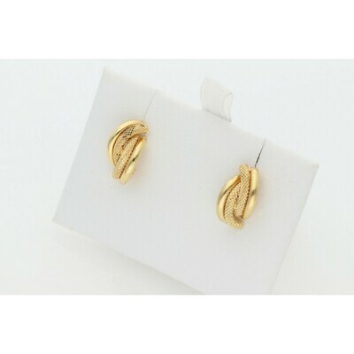 10 Karat Gold Textured Half Knot Earrings 10 Karat Gold Textured Half Knot Earrings