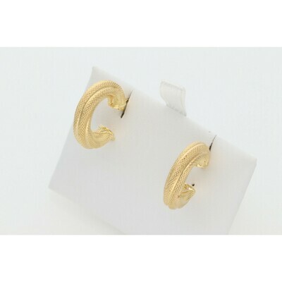 10 Karat Gold Textured Lines Small Hoops Earrings 10 Karat Gold Textured Lines Small Hoops Earrings