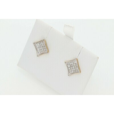 10 Karat Gold & Zirconium Square Earrings 10 Karat Gold & Zirconium Square Earrings