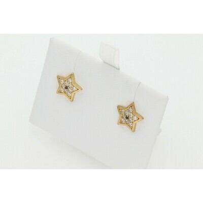 10 Karat Gold & Zirconium Star Earrings 10 Karat Gold & Zirconium Star Earrings
