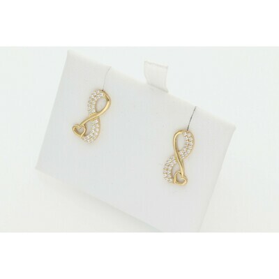 10 Karat Gold & Zirconium Infinite Heart Earrings 10 Karat Gold & Zirconium Infinite Heart Earrings