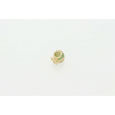 14 Karat Gold & Zirconium Green Dollar Bag Charm 14 Karat Gold & Zirconium Green Dollar Bag Charm