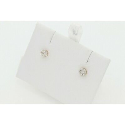 10 Karat Gold & Diamond Flower Earrings 10 Karat Gold & Diamond Flower Earrings