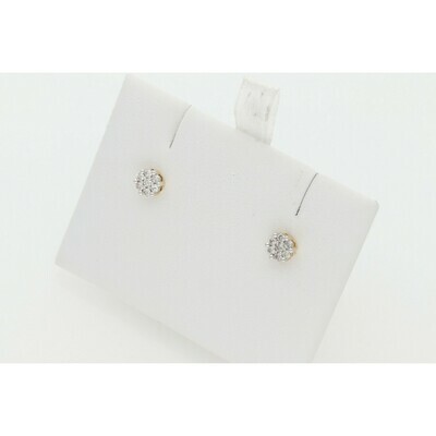 10 Karat Gold & Diamond Flower Earrings ~ 10 Karat Gold & Diamond Flower Earrings ~