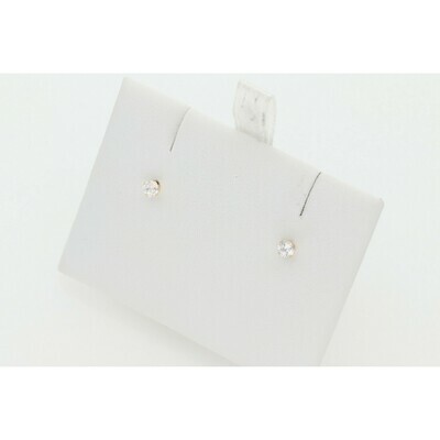 10 Karat Gold & Zirconium Round Stud Earrings 10 Karat Gold & Zirconium Round Stud Earrings