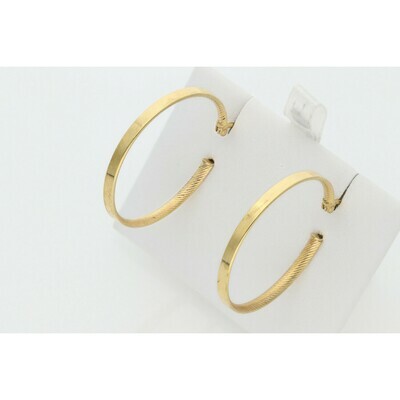 10 Karat Gold Intern Textured Medium Hoops 10 Karat Gold Intern Textured Medium Hoops