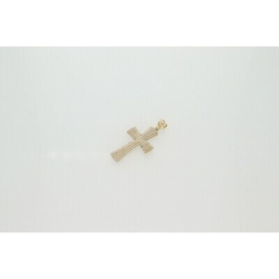 10 Karat Gold & Zirconium Cross Charm 10 Karat Gold & Zirconium Cross Charm